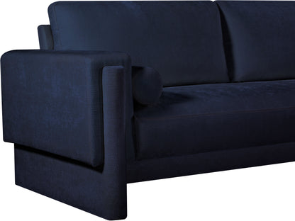 Jones Navy Chenille Fabric Loveseat L