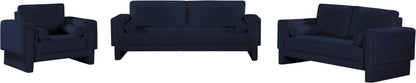 Jones Navy Chenille Fabric Loveseat L