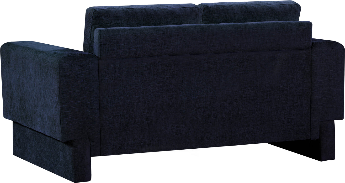 jones navy chenille fabric loveseat l