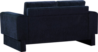 Jones Navy Chenille Fabric Loveseat L