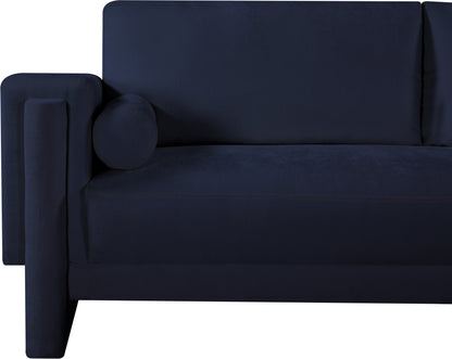 Jones Navy Chenille Fabric Loveseat L