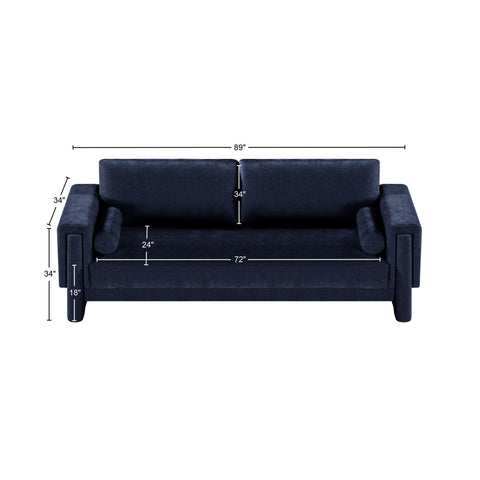 Jones Navy Chenille Fabric Sofa S