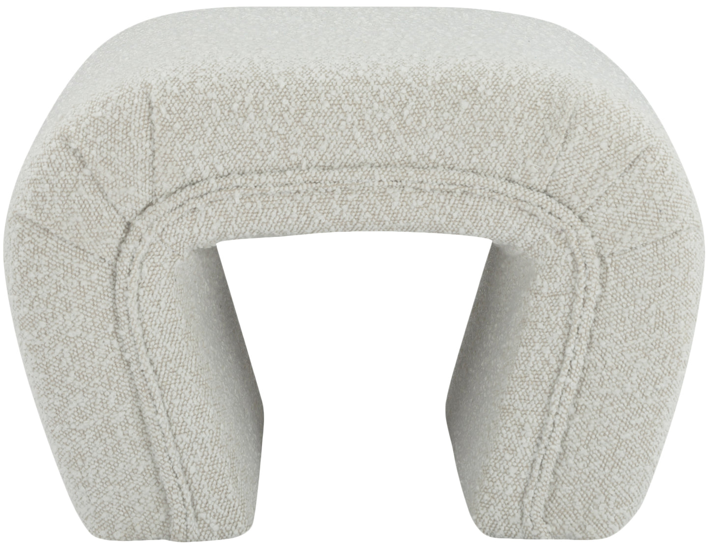 jasmine cream boucle fabric bench cream