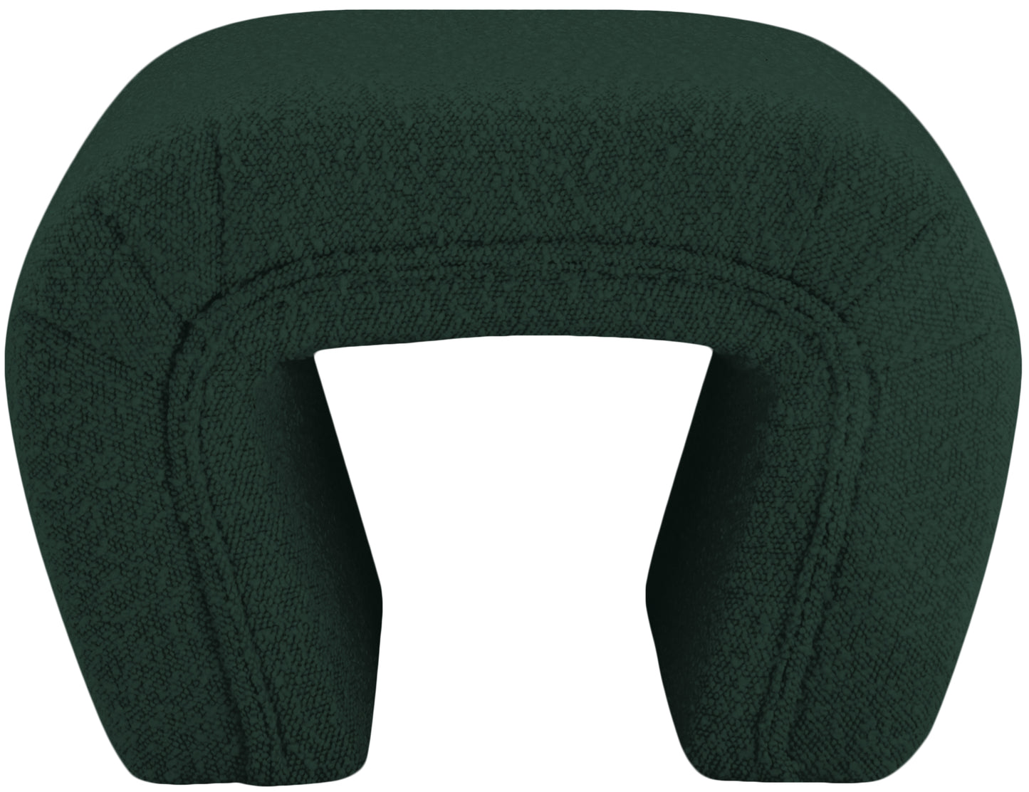 jasmine green boucle fabric bench green