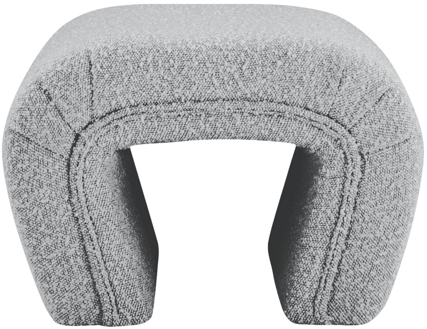 jasmine grey boucle fabric bench grey