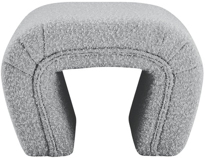 Jasmine Grey Boucle Fabric Bench Grey