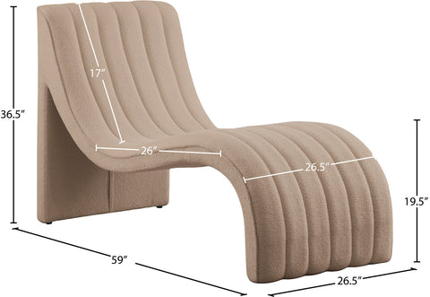 Jardin Beige Teddy Fabric Chaise Beige