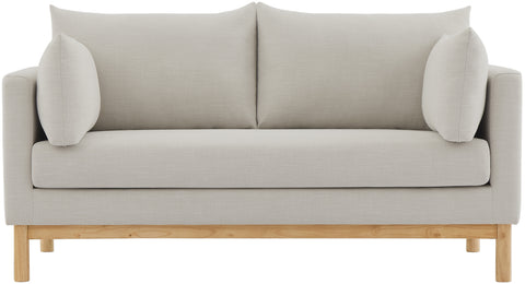 James Beige Linen Textured Fabric Loveseat L