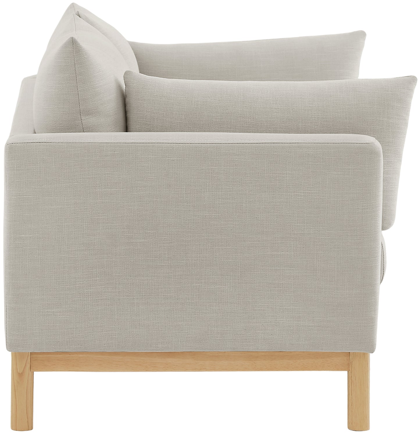 james beige linen textured fabric loveseat l