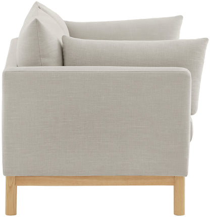 James Beige Linen Textured Fabric Loveseat L