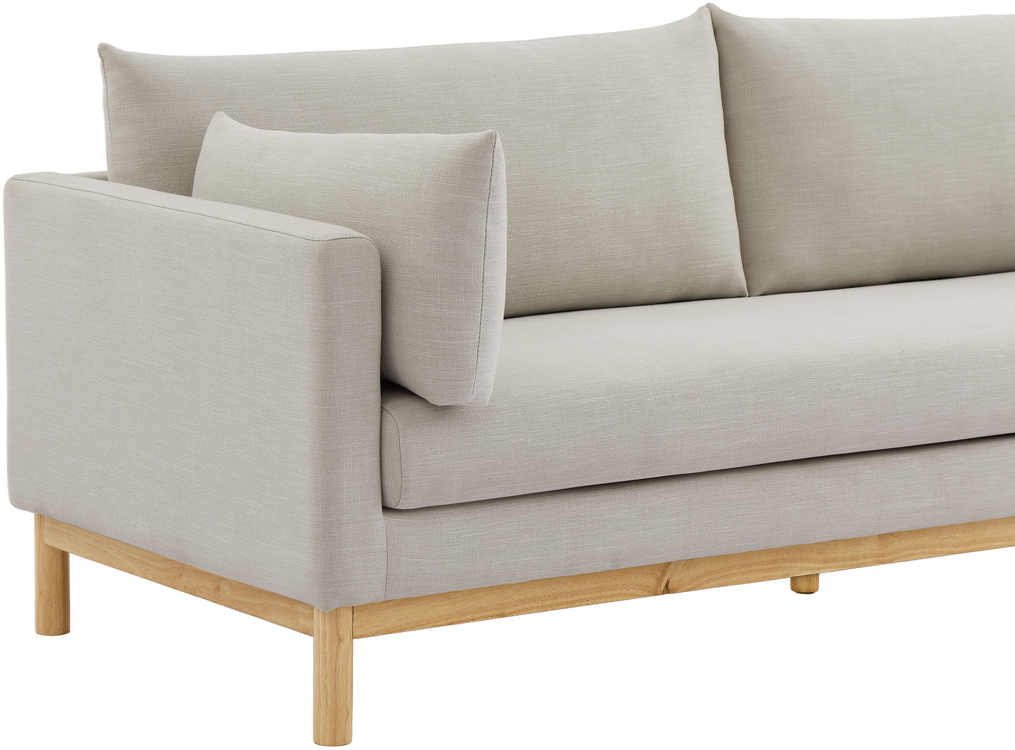 james beige linen textured fabric loveseat l