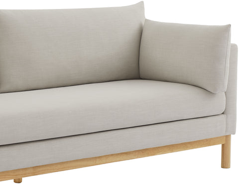 James Beige Linen Textured Fabric Loveseat L