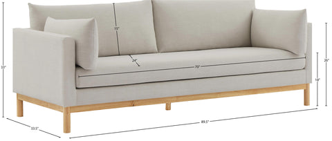 James Beige Linen Textured Fabric Sofa S