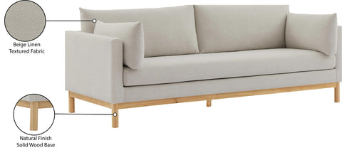 James Beige Linen Textured Fabric Sofa S