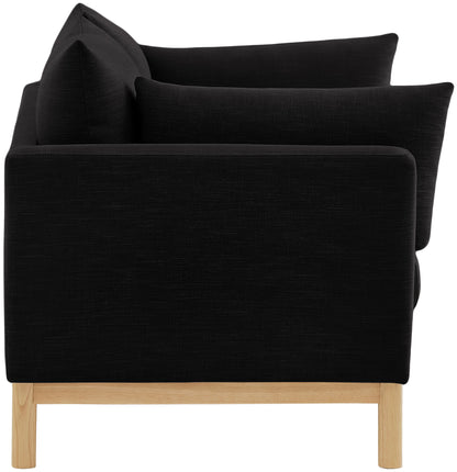 James Black Linen Textured Fabric Loveseat L