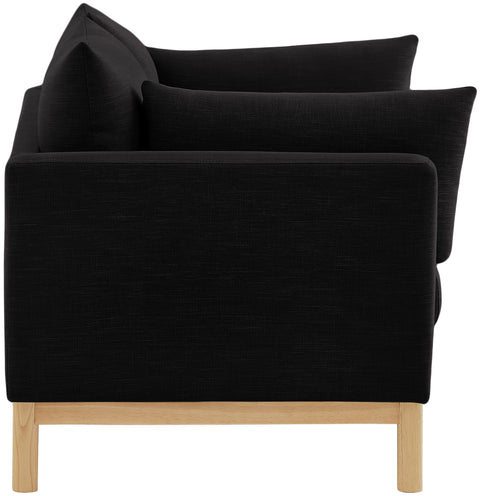 James Black Linen Textured Fabric Loveseat L