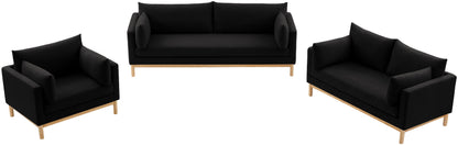 James Black Linen Textured Fabric Sofa S