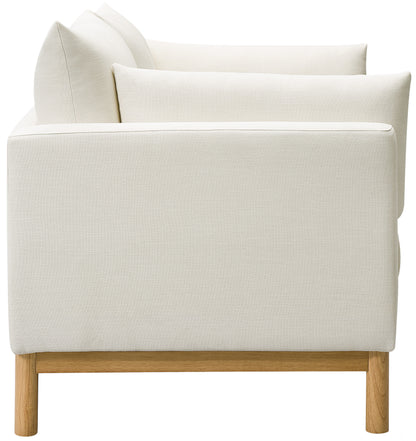 James Cream Linen Textured Fabric Loveseat L