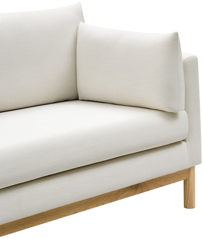 James Cream Linen Textured Fabric Loveseat L