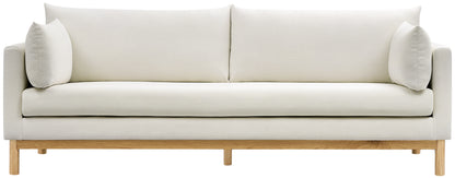 James Cream Linen Textured Fabric Sofa S