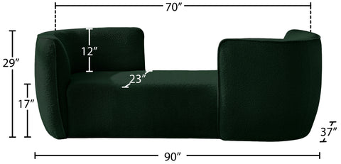 Hunter Green Fabric Chaise Green