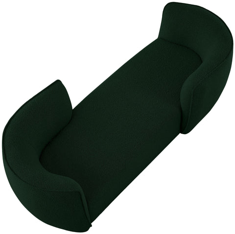 Talia Green Boucle Fabric Upholstered Chaise Lounge, 1 Piece