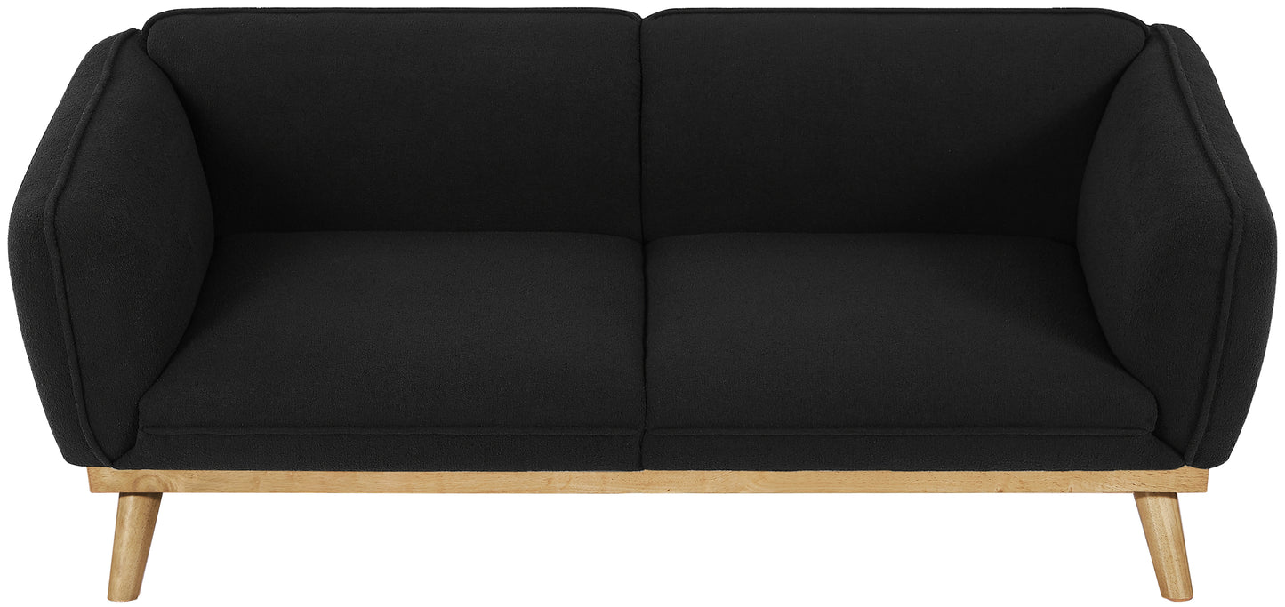 hugo black boucle fabric sofa s