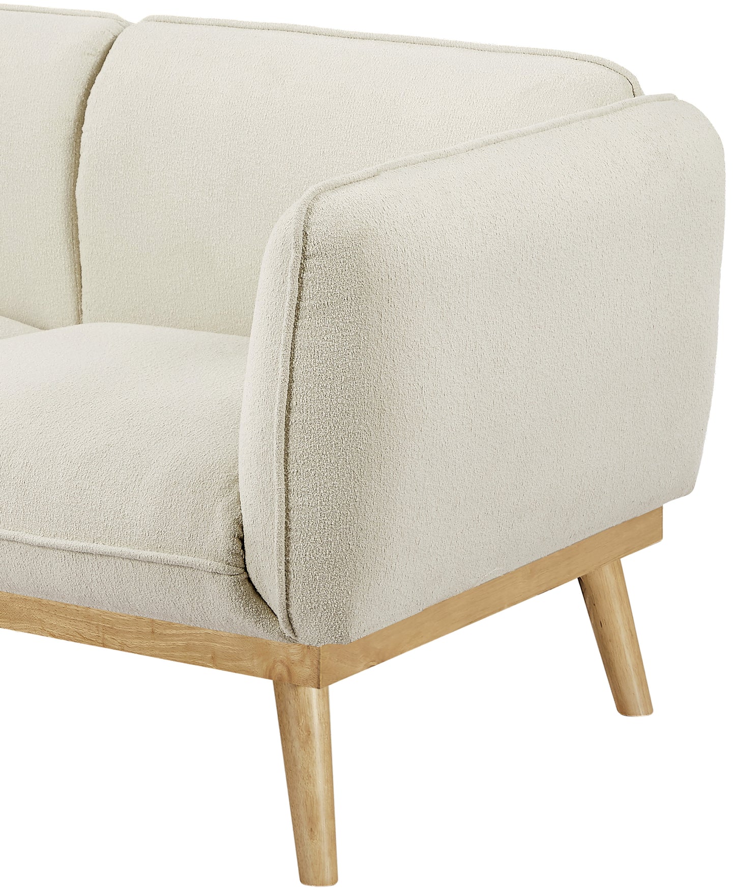 hugo cream boucle fabric loveseat l