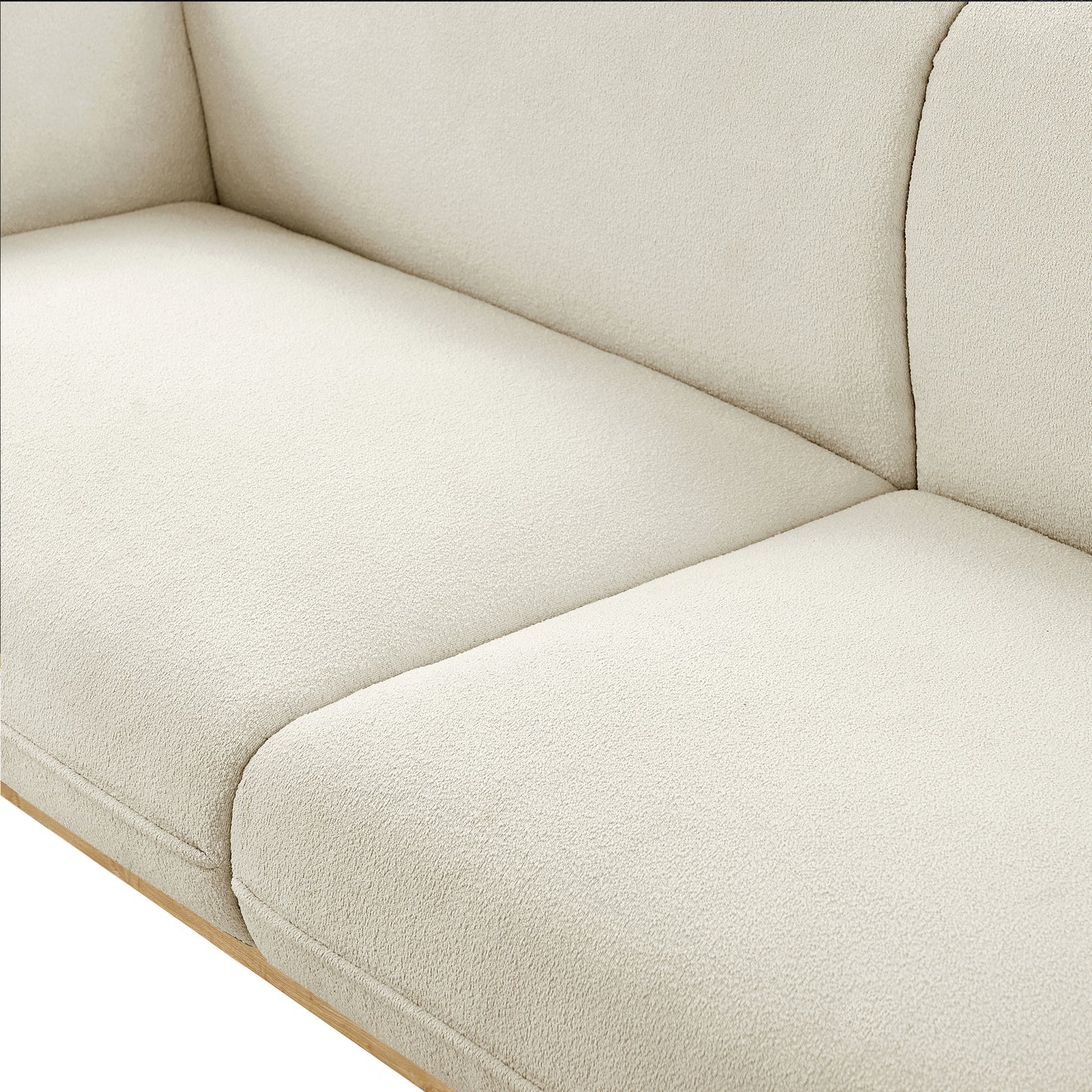 hugo cream boucle fabric loveseat l