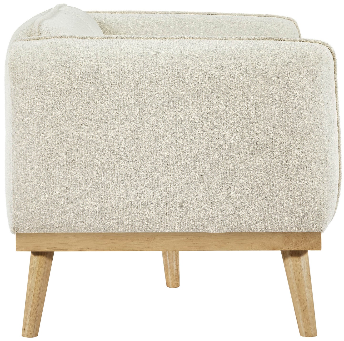 hugo cream boucle fabric loveseat l