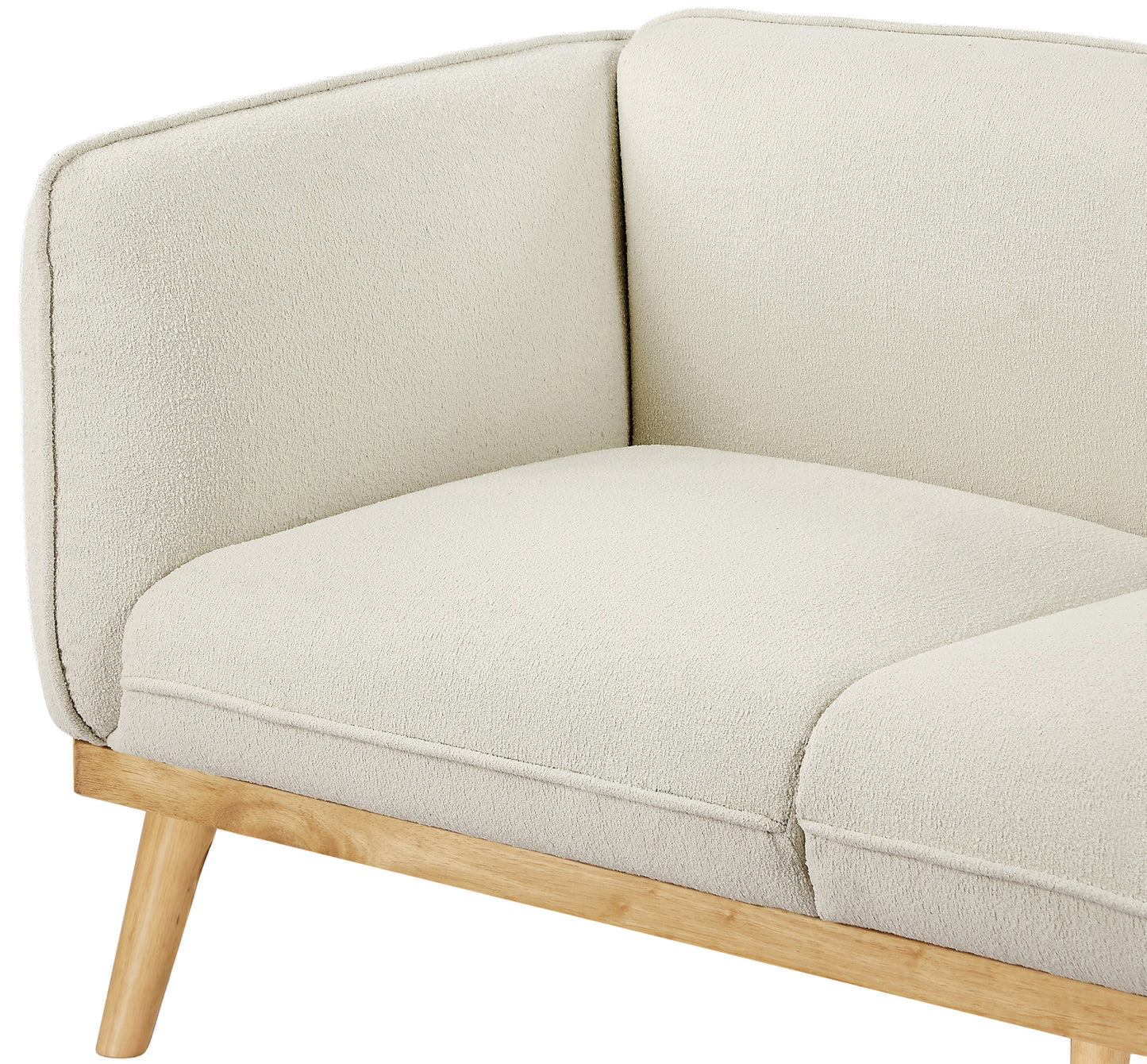 hugo cream boucle fabric loveseat l