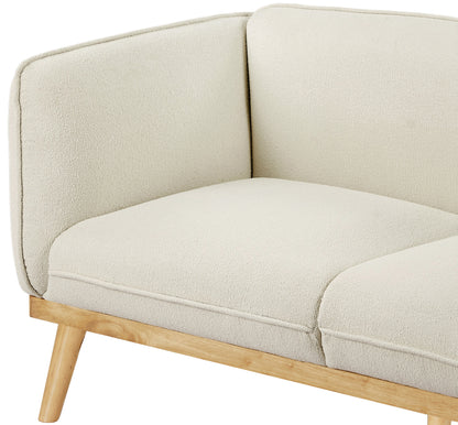 Hugo Cream Boucle Fabric Loveseat L