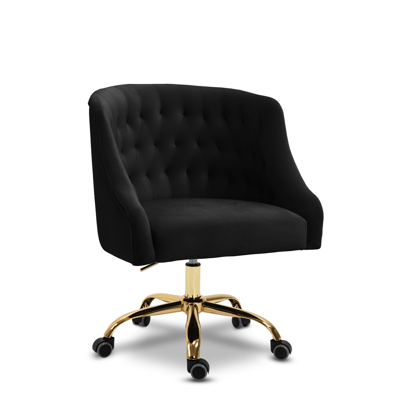 carlin black velvet office chair