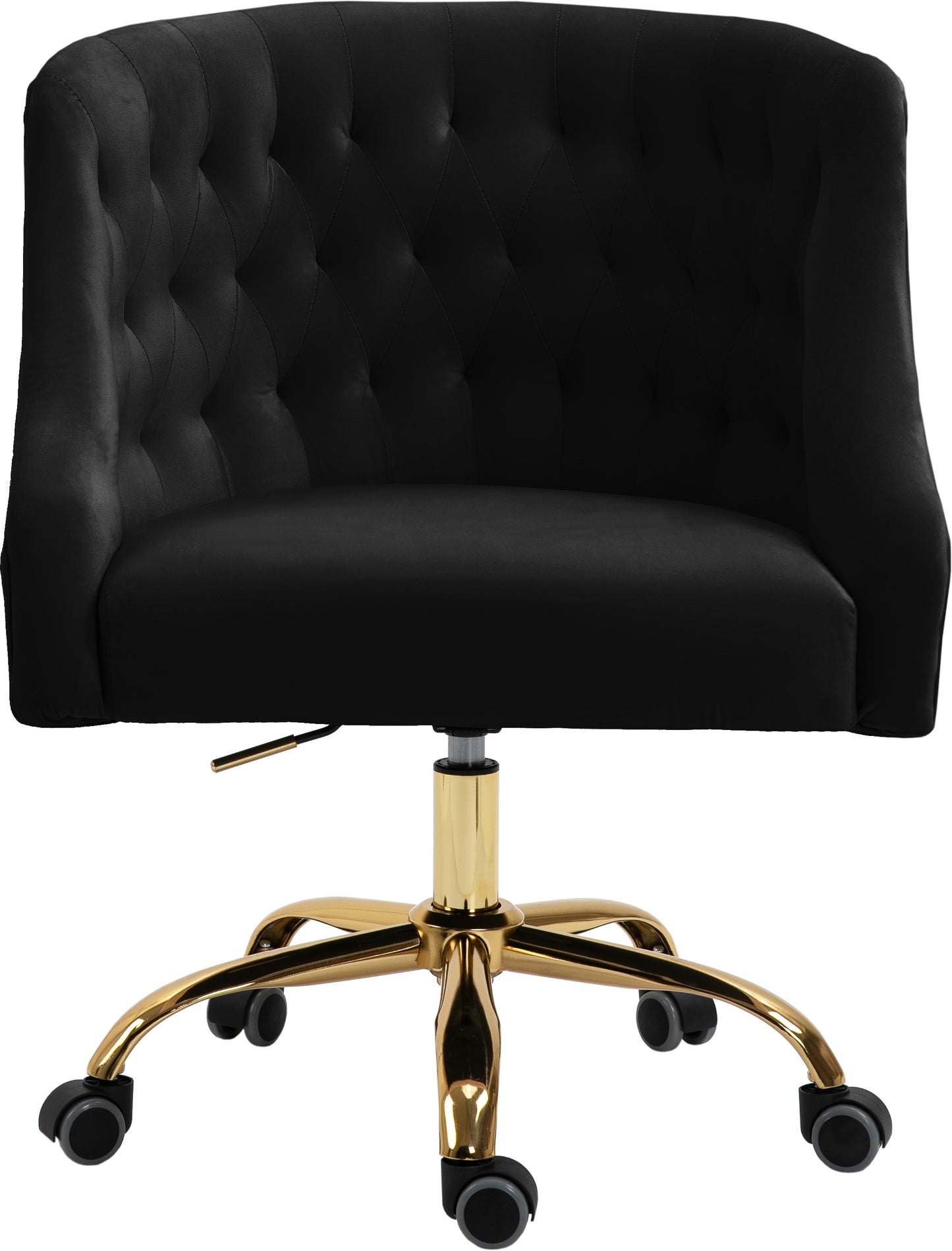 carlin black velvet office chair