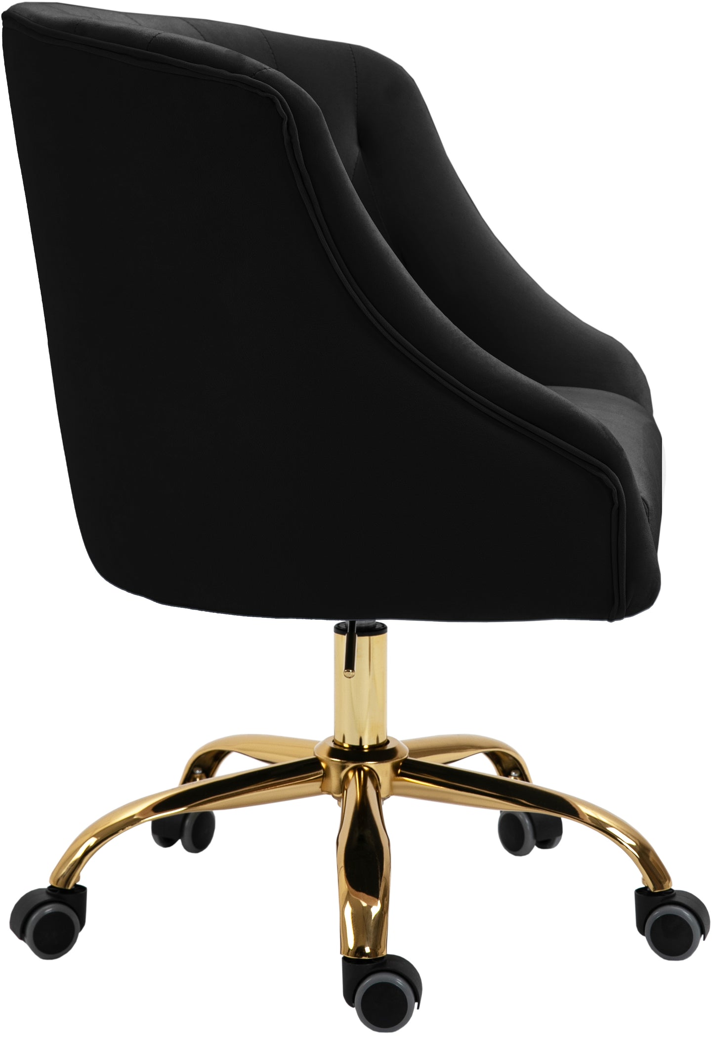 harlie black velvet office chair black