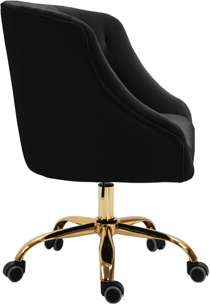 Carlin Black Velvet Office Chair