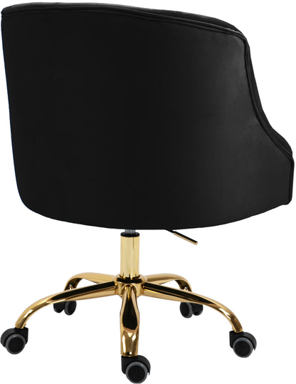 Harlie Black Velvet Office Chair Black