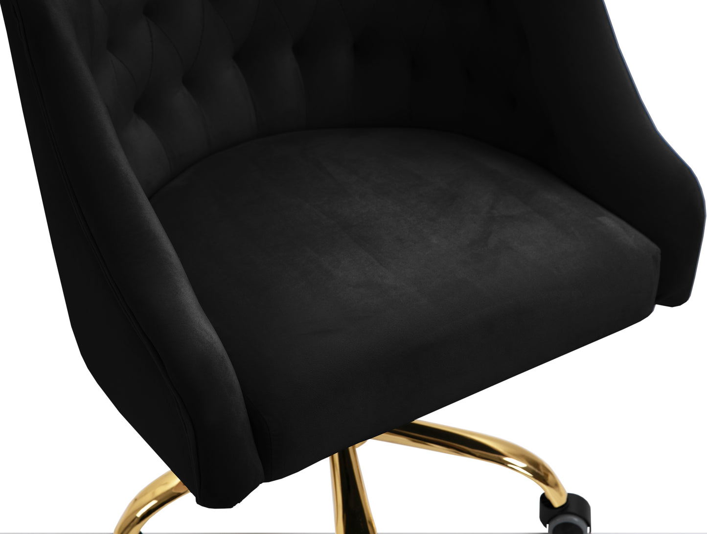 harlie black velvet office chair black