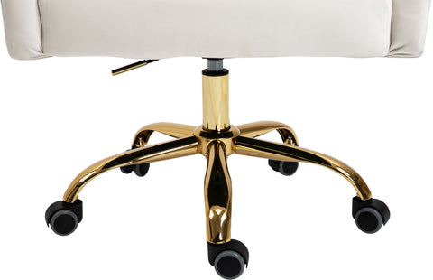 Harlie Cream Velvet Office Chair Cream