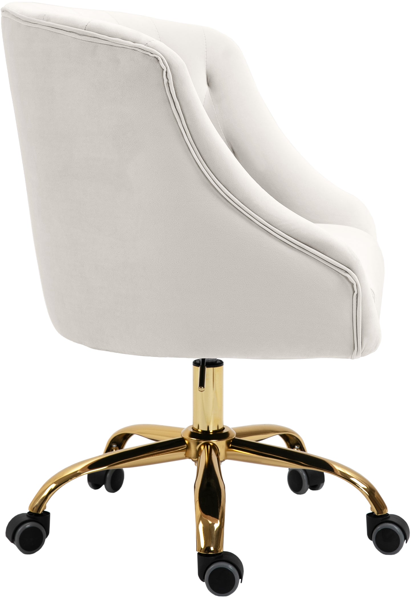 harlie cream velvet office chair cream