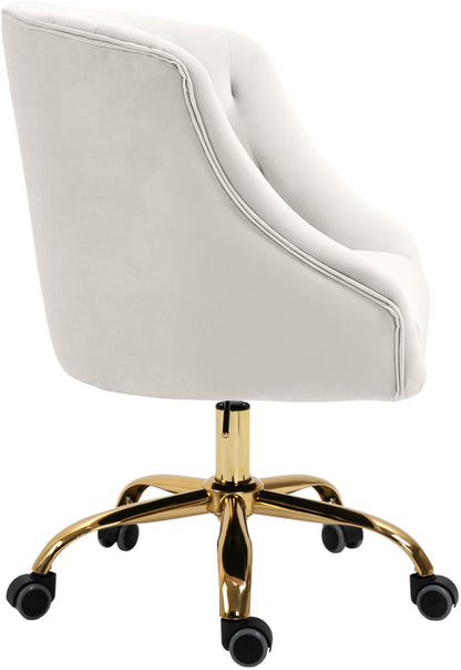 Harlie Cream Velvet Office Chair Cream