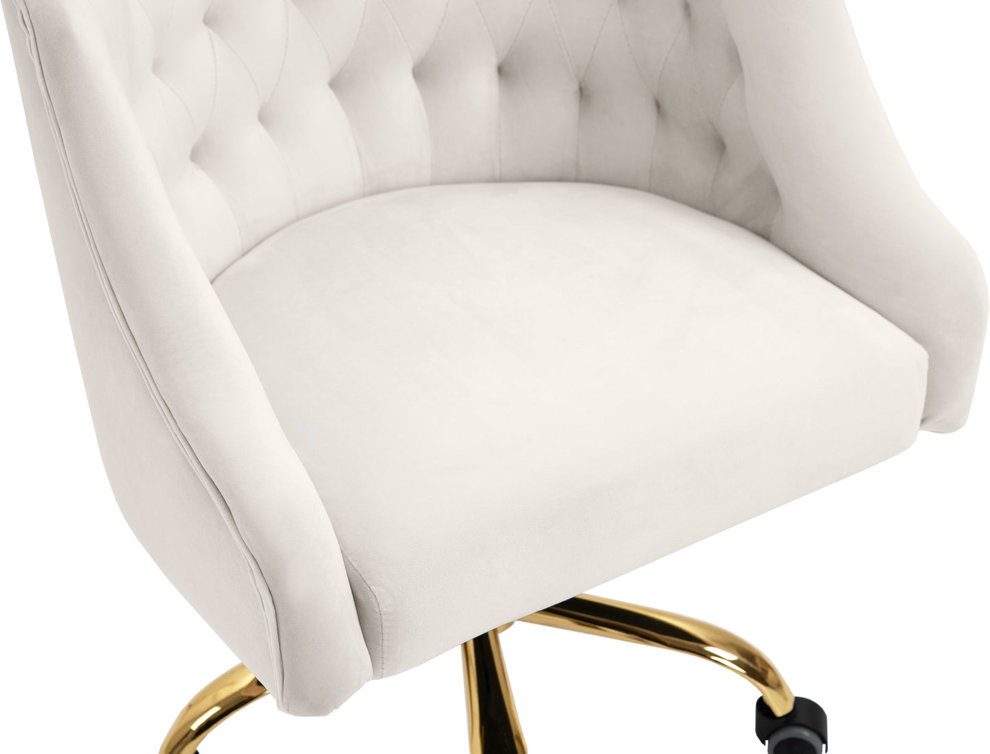 harlie cream velvet office chair cream