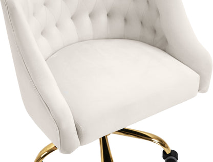 Harlie Cream Velvet Office Chair Cream
