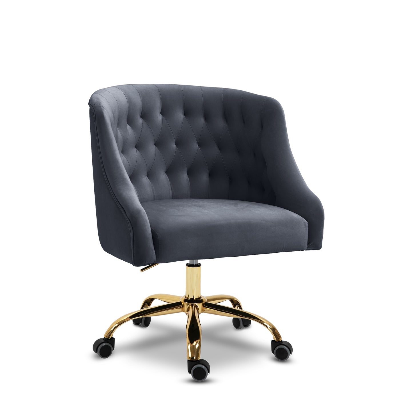 carlin grey velvet office chair