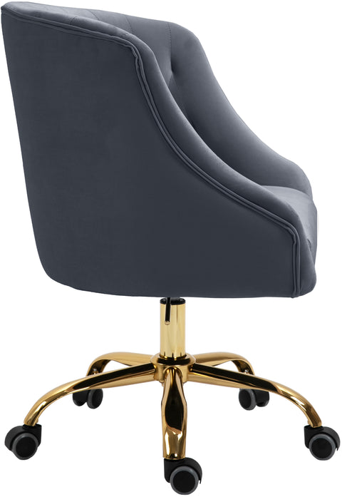 Carlin Grey Velvet Office Chair