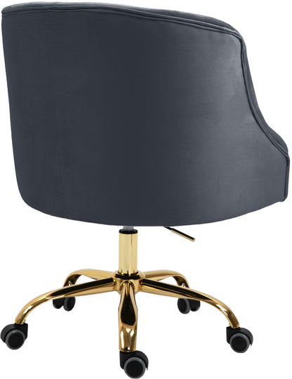 Carlin Grey Velvet Office Chair