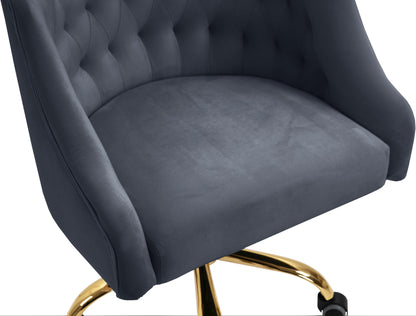 Harlie Grey Velvet Office Chair Grey