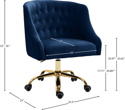 Harlie Navy Velvet Office Chair Navy