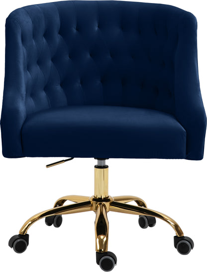 Carlin Navy Velvet Office Chair