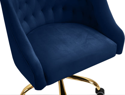 Harlie Navy Velvet Office Chair Navy